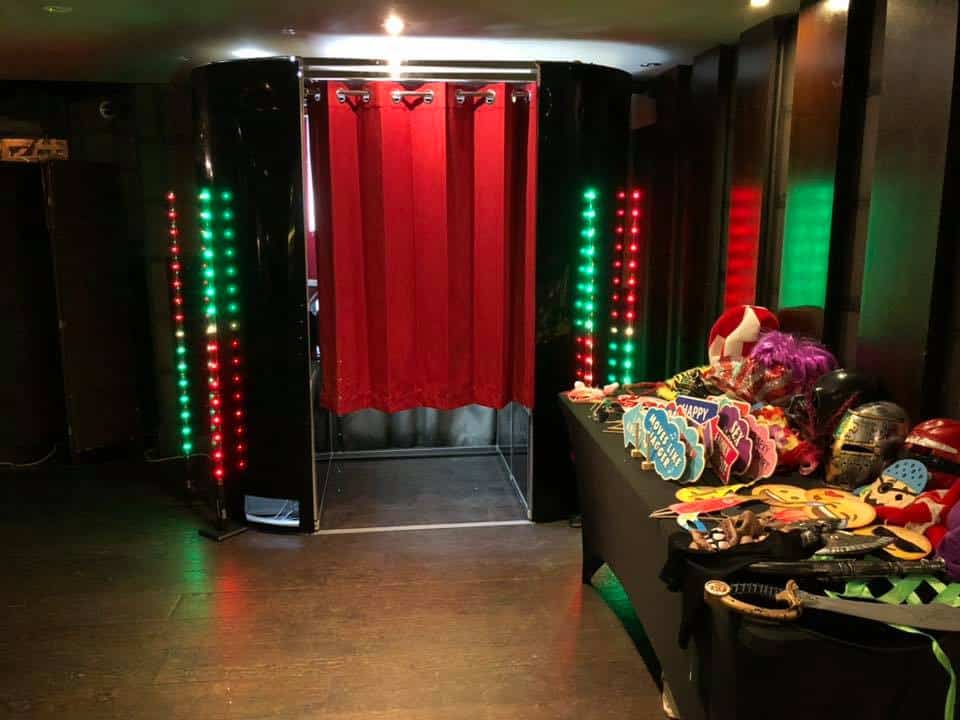 Photo booth with props table