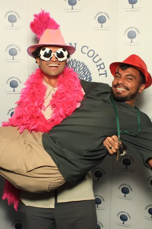 Group enjoying photo booth hire at a party