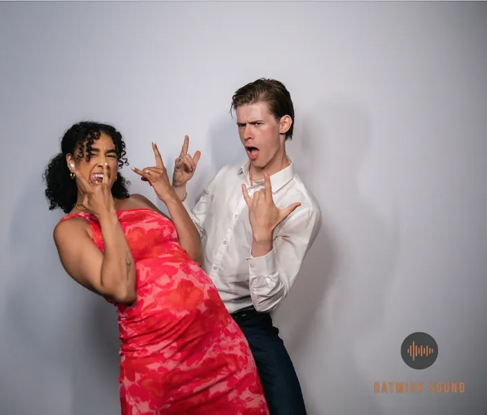 Party photo booth fun with props