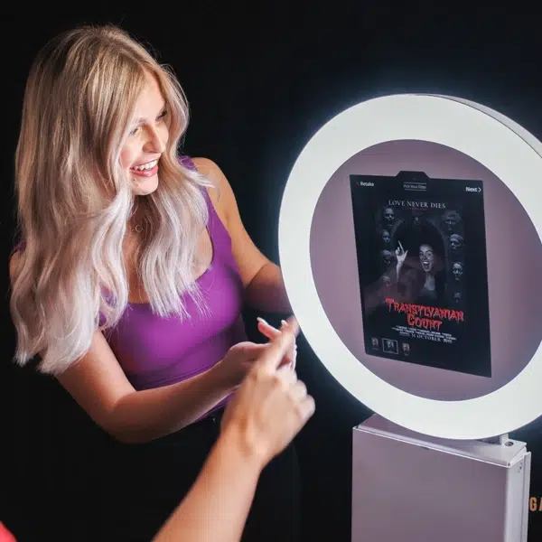 Selfie Pod booth at a Halloween party near Brighton