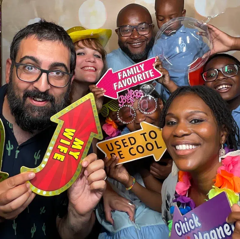 Guildford wedding family photo booth moment