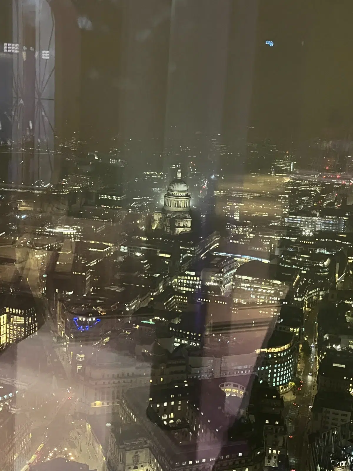 London skyline window view from The Lookout during Retro Mirror corporate booth